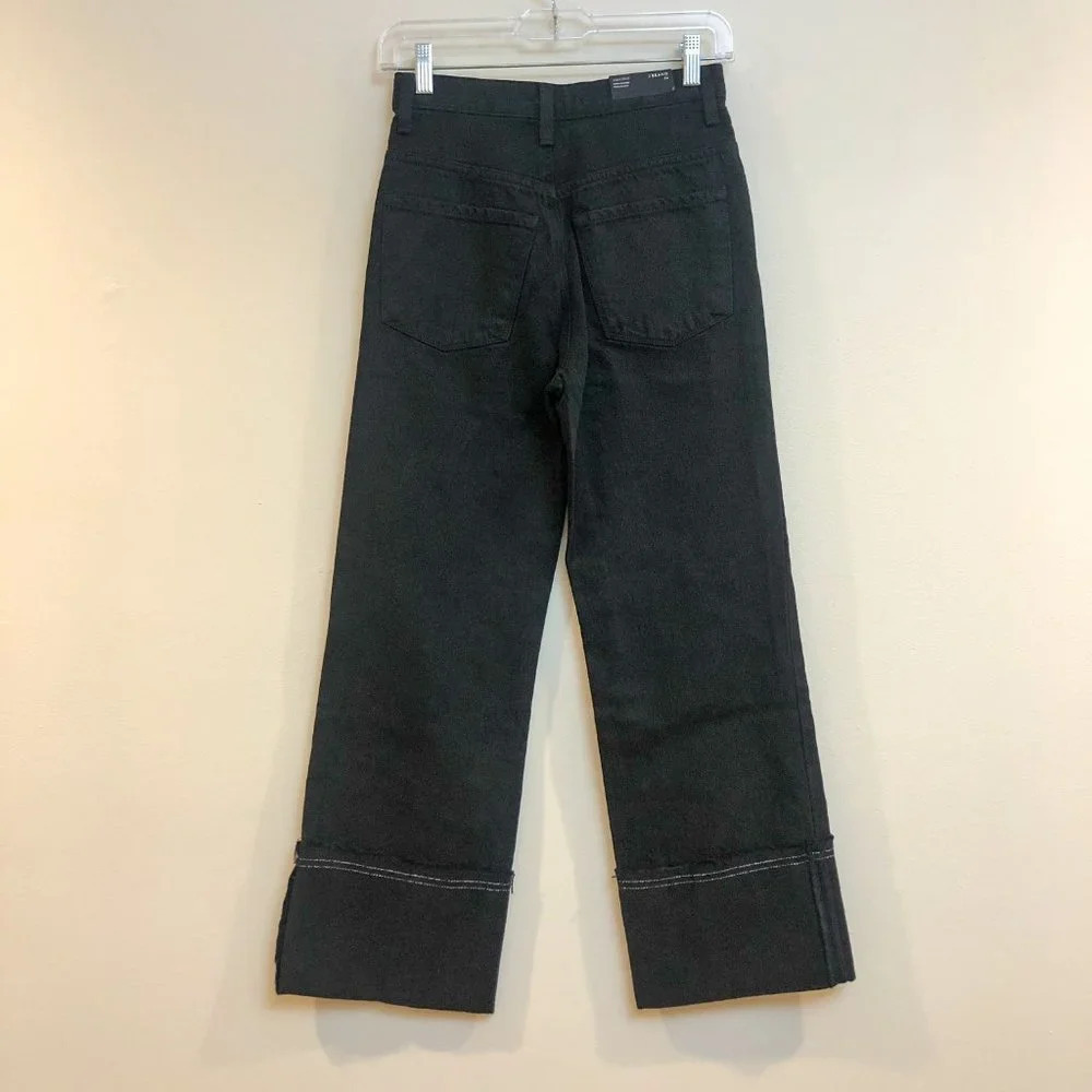 NEW JBRAND Joan Crop Super High-Rise Wide Straight Black Denim Jeans Women's 24 - Picture 7 of 10